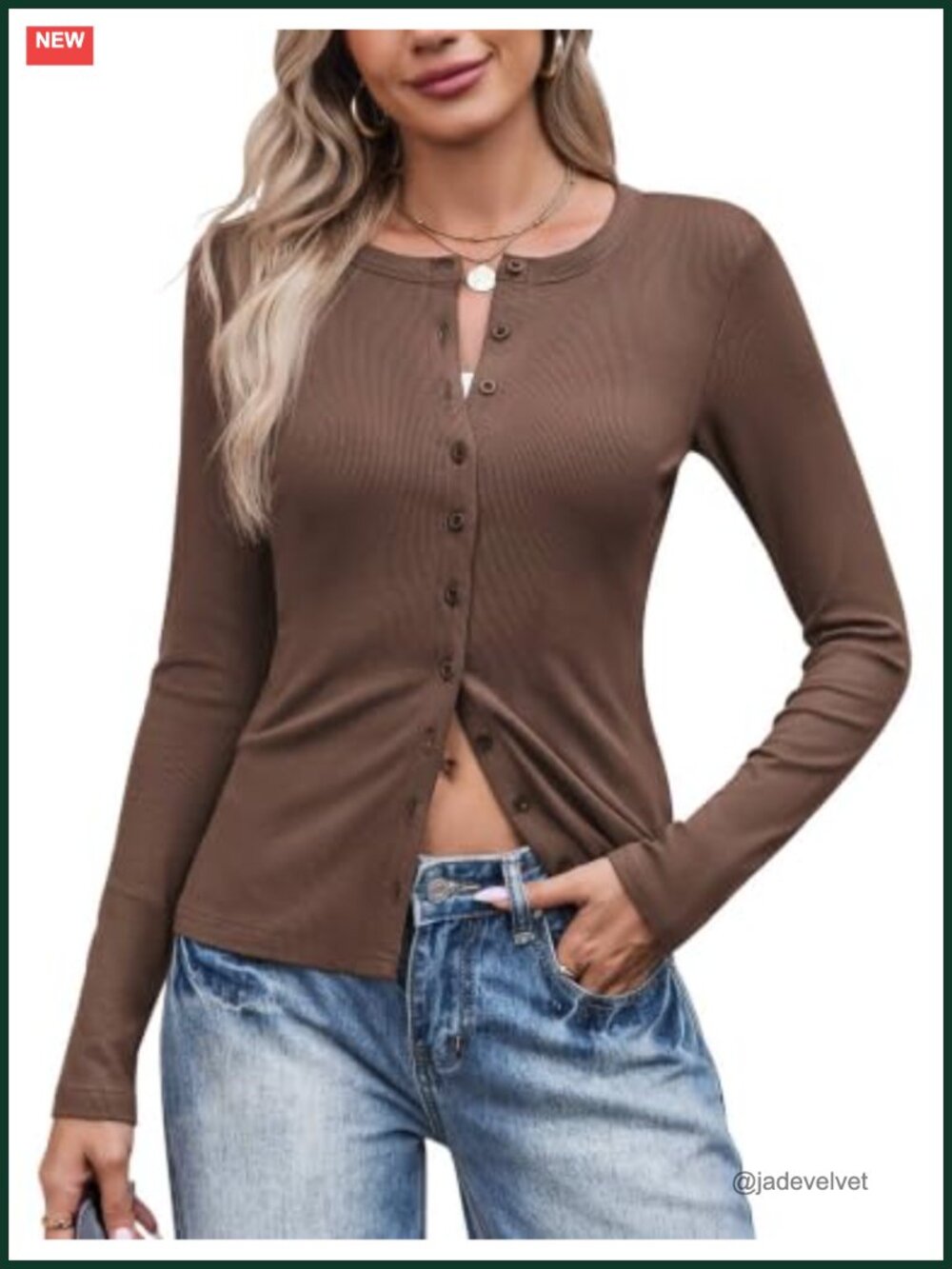 Women's Lightweight Ribbed Knit Button Up Cardigan Long Sleeve Sweater